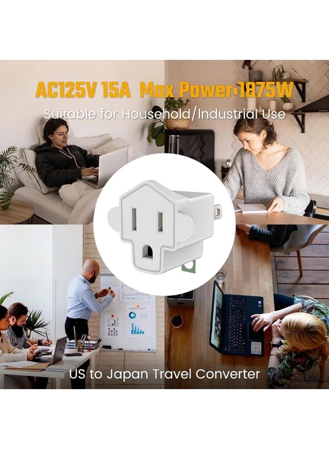 6 Pack ETL Listed Heavy Duty Fireproof Outlet Adapter 3 To 2 Prong Converter Black - Image 5