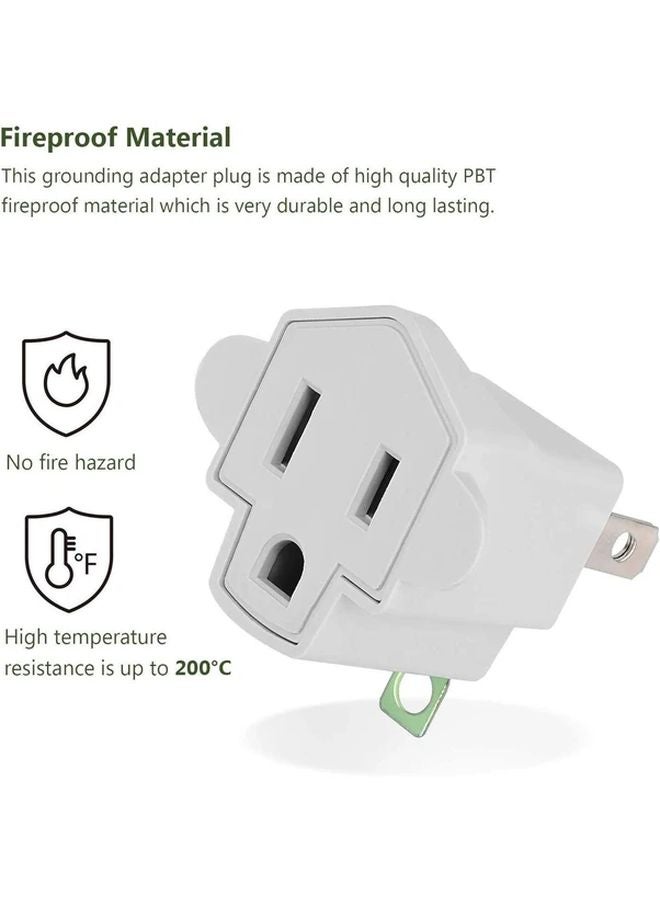 6 Pack ETL Listed Heavy Duty Fireproof Outlet Adapter 3 To 2 Prong Converter Black - Image 4