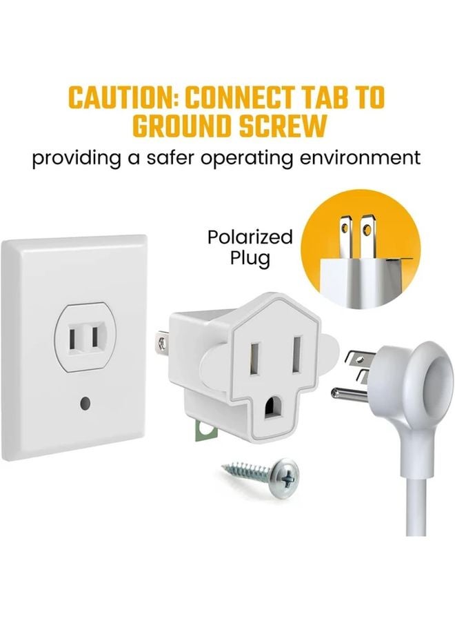 6 Pack ETL Listed Heavy Duty Fireproof Outlet Adapter 3 To 2 Prong Converter Black - Image 2