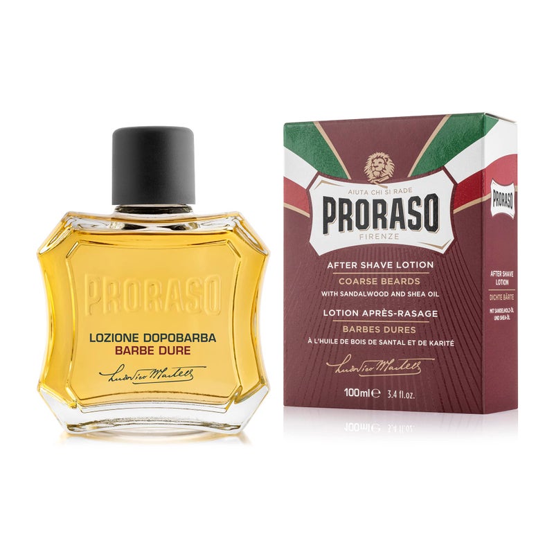 Proraso After Shave Lotion, Moisturizing and Nourishing for Coarse Beards with Sandalwood Oil and Shea Butter, 3.4 Fl Oz - Image 1