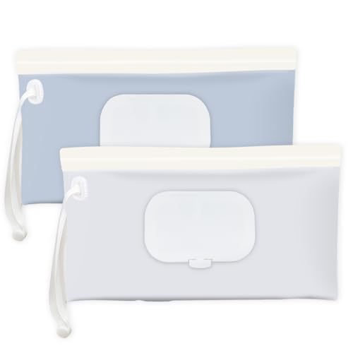 cephira Baby wipes dispenser，portable baby wipes holder for outdoor, Refillable baby wipes container, on the go wet wipe pouch for travel, resuable wipes dispenser for hiking (Blue) - Image 1