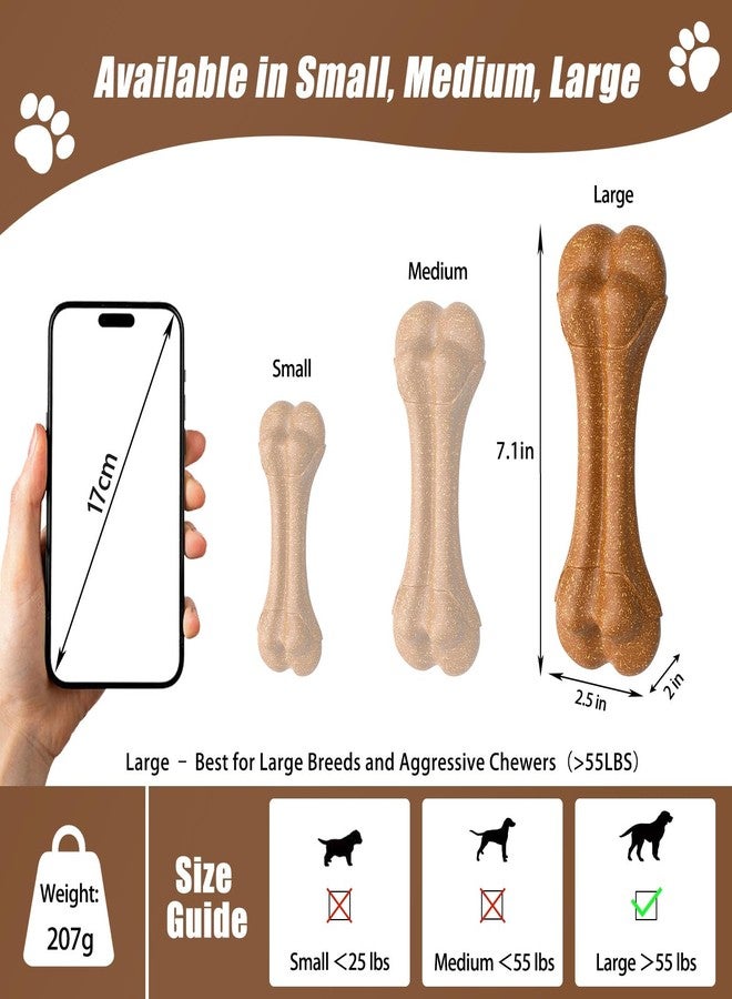 SCHITEC Dog Bone Chew Toys for Medium & Large Dogs, Long-Lasting Durable Dog Toys for Aggressive Chewers, Beef Flavor Teething Toy, 1 Pack - Image 5