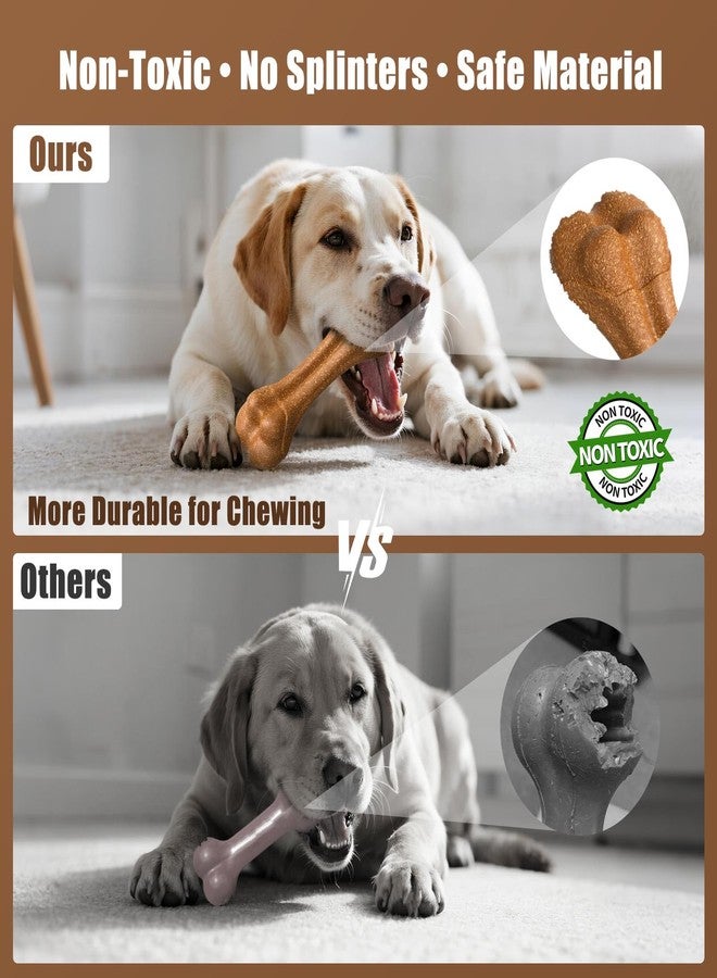SCHITEC Dog Bone Chew Toys for Medium & Large Dogs, Long-Lasting Durable Dog Toys for Aggressive Chewers, Beef Flavor Teething Toy, 1 Pack - Image 2