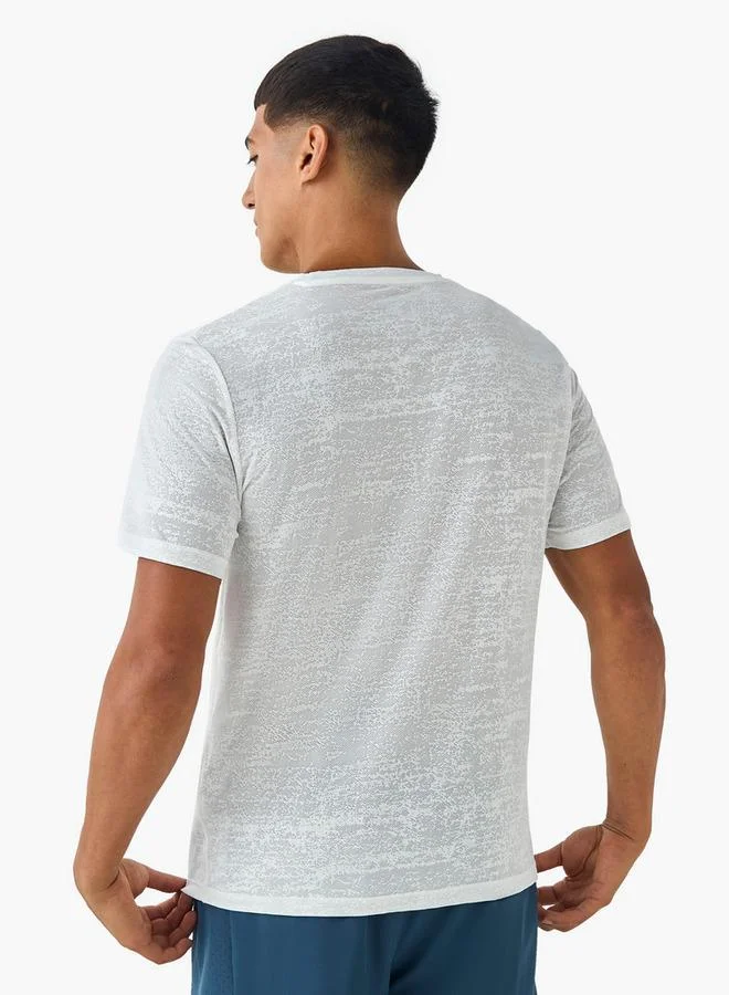 Splash Active WHITE Men Textured Performance T shirt for Men | Best Price UAE