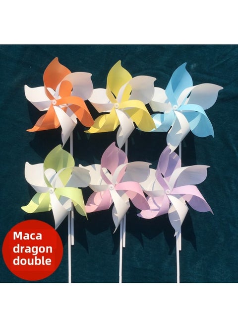 Macaron Flower Classroom Opening Year's Day June 1 Graduation Decoration Matching Sucker White Blue Double Color-Color:Macaron Two-color 10-pack (six Colors Available (comes With Base And Pole)