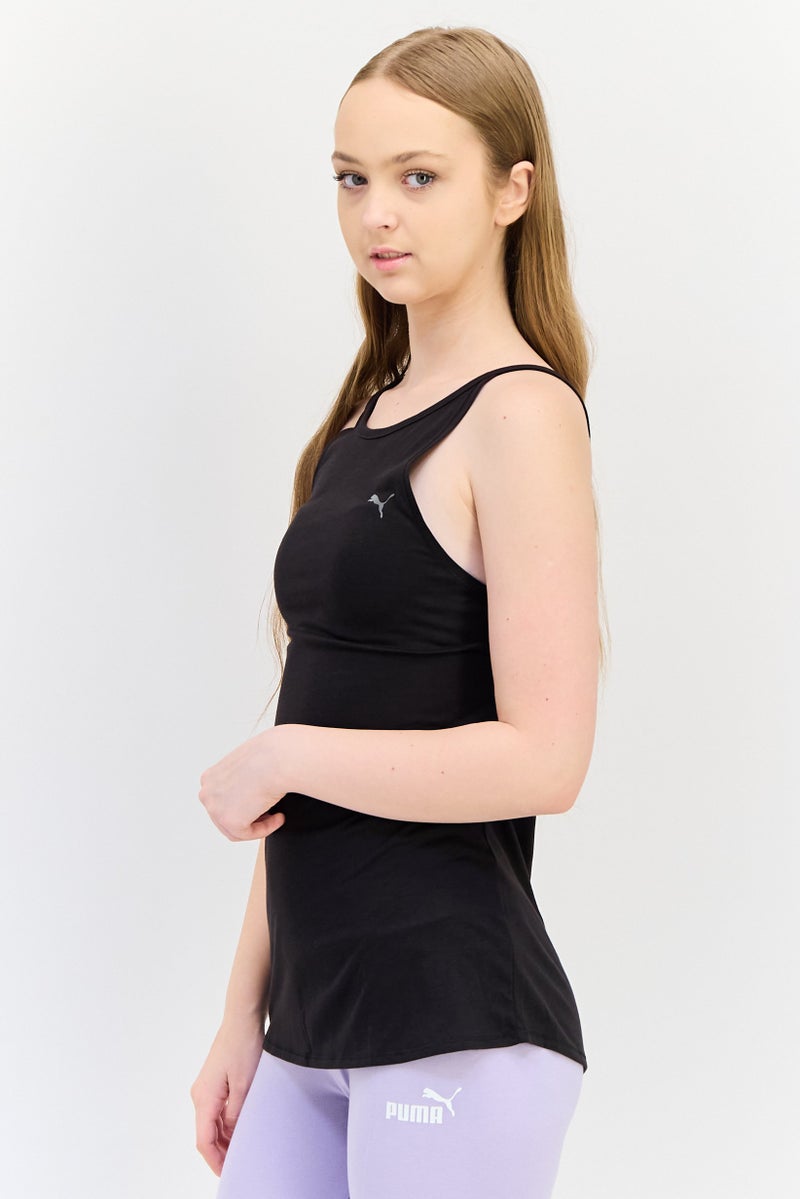 PUMA تي شيرت تدريب بلا أكمام للنساء بتصميم مريح، أسود - Image 3