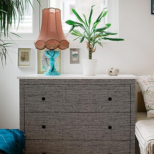 WADILE Grasscloth Peel and Stick Wallpaper 15.7in x 787.4in, Textured Contact Paper for Cabinets, Faux Linen Wall Paper Pull and Stick, Fabric Vinyl Wallpaper Self Adhesive Brown Gray - Image 4
