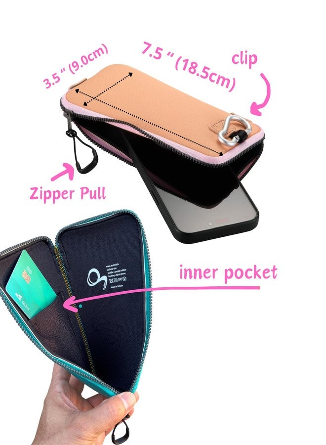 OneJoy Phone Sleeve Lightweight Cell Phone Pouch for Mobile Protection, Slim Fit and Durable, with Clip-on for Easy Carrying, Enough for 6.1" to 6.9" Phone [ Orange ] - Image 4