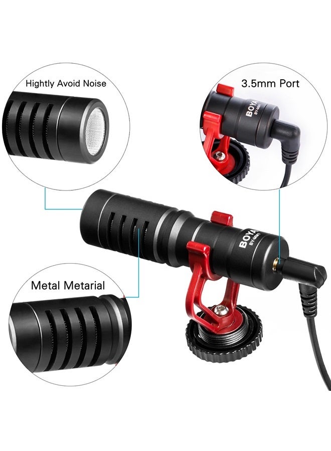 BOYA On Camera Shotgun Video Microphone by-MM1 YouTube Vlogging Facebook Livestream Recording Mic for iPhone Huawei Android Smartphone Canon Nikon Sony DSLR Cameras - Image 3