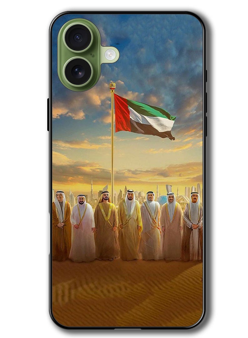 Theodor Case Compatible with Apple iPhone 17 6.3 Inch Protection Shockproof Bumper Cover Uae Flag Uae Rulers - Image 1
