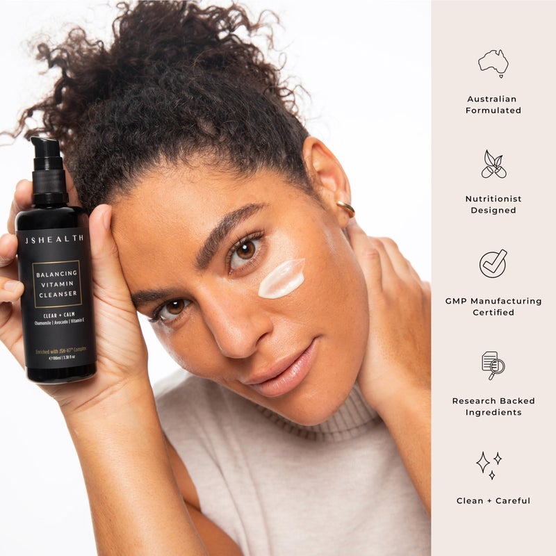 JSHealth Facial Cleanser - Gentle Face Cleanser and Face Wash for Women and Men with Vitamins C & E, Avocado Oil, & Chamomile - Image 4
