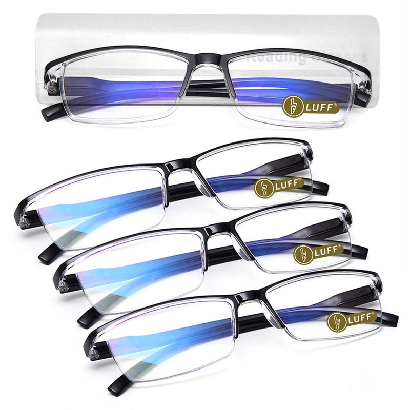 LUFF 4Pcs Anti-Blue-ray Reading Glasses Portable Ultra-Light Readers(3.25X) - Image 1