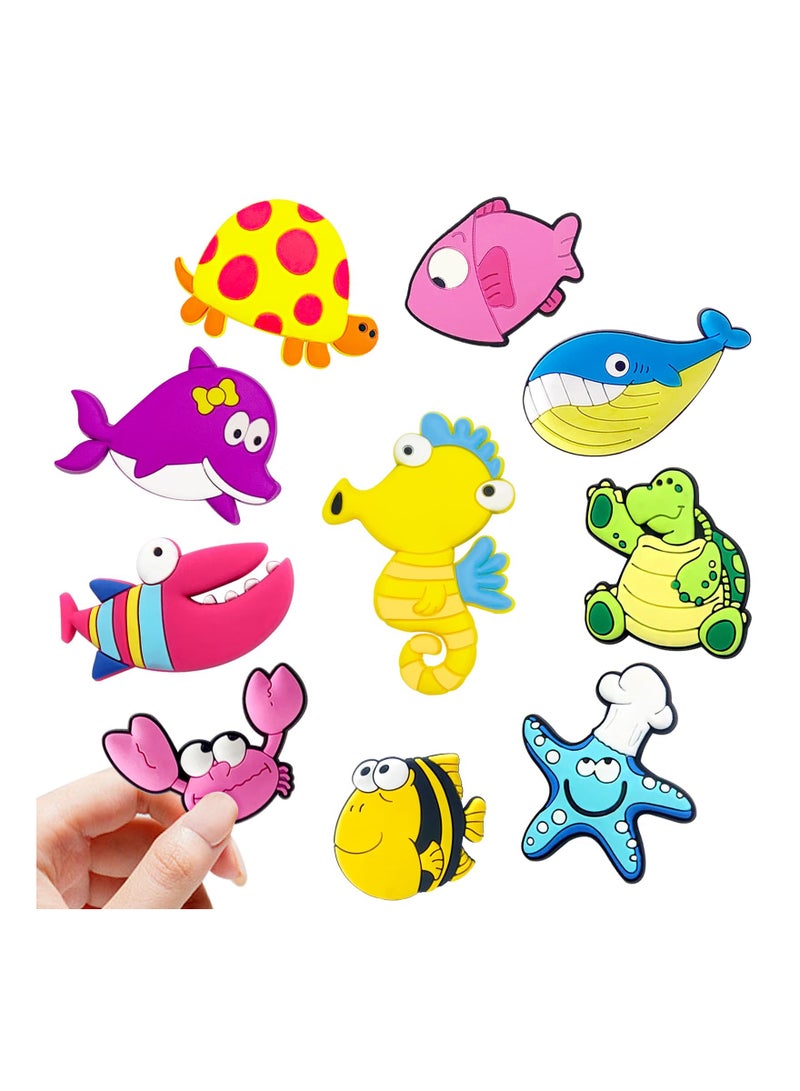 Zikra Fridge Magnets for Toddlers, 10 Pcs Sea Animal Magnets for Refrigerator, Soft Rubber Refrigerator Magnets for Toddlers 1-3, Great Educational Toys for Preschool Learning - Image 1