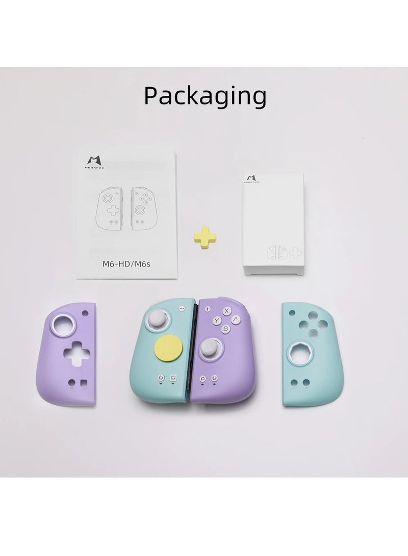وحدة تحكم Mobapad M6S لجهاز Nintendo Switch Pro مع عصا تحكم قابلة للتعديل واهتزاز عالي الدقة ولوحة تحكم جيروسكوبية ذات 6 محاور (أزرق وأرجواني) - Image 3