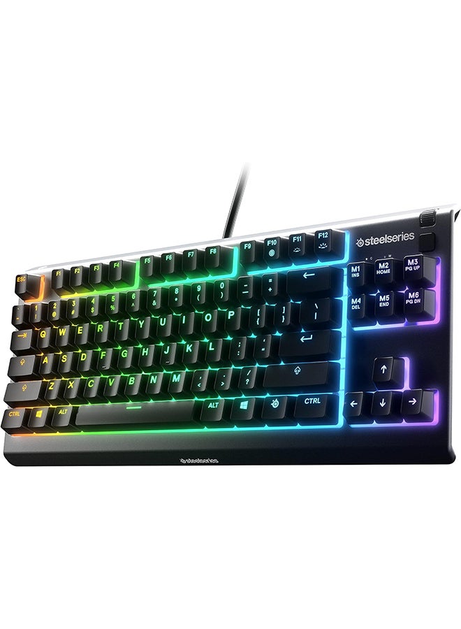 steelseries Apex 3 TKL Water Resistant Quiet Tenkeyless Keyboard with RGB Lighting - Black - Image 1