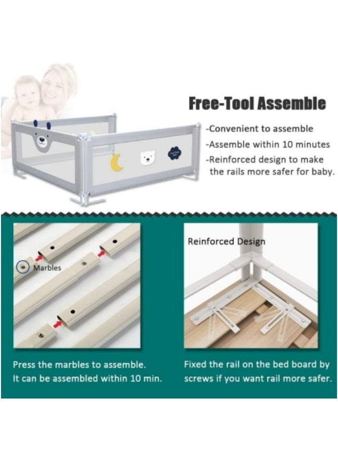 Bed Guard Rail for kids,Toddler Extra Long Bed Guard Rail,Universal Baby  Children Rail 2m  - Image 5