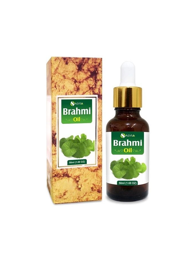 Salvia Brahmi Oil (bacopa monnieri) Carrier Oil 100% Pure & Natural Undiluted Unrefined Uncut Organic Standard Oil Cold Pressed Therapeutic Grade Aromatherapy Bulk Oil (50 ML with Dropper)  - Image 1