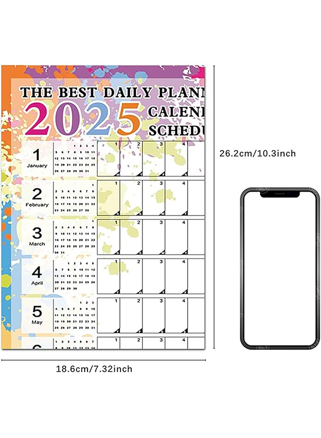 إيروريكس مخطط تقويم 2025، تقويم حائط، جدول يومي سنوي، ملصق تقويم، قائمة مهام، مخطط سنوي للمستلزمات المكتبية، ريترو - Image 5