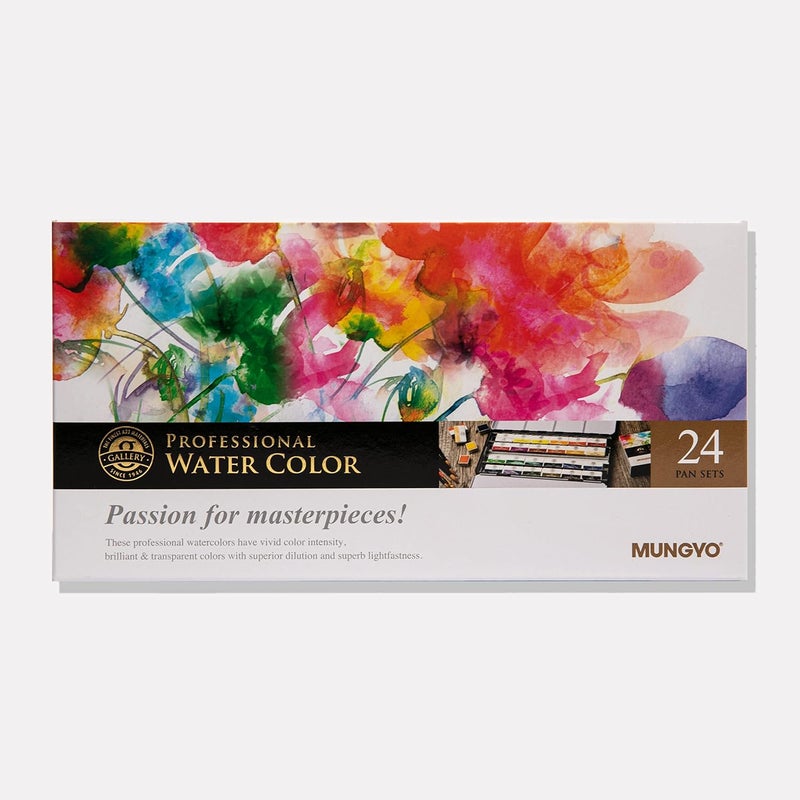 Mungyo Gallery Professional Water Color Pan Set of 24 Colors (Full Size) - Image 1