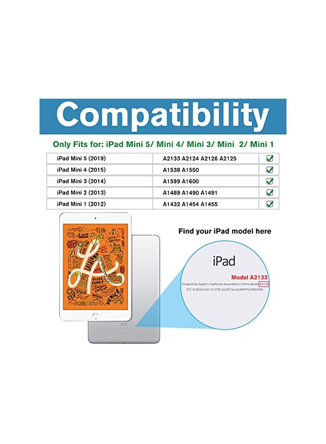 Procases Ipad Mini Case For 5 2019/ 4, 1 2 3 With Soft Tpu Back Cover, Slim Lightweight Tri-Fold Smart Shell Steady Stand Protective 5/4/3/2/1 -Pink - Image 3