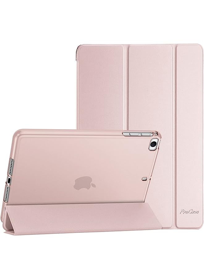 Procases Ipad Mini Case For 5 2019/ 4, 1 2 3 With Soft Tpu Back Cover, Slim Lightweight Tri-Fold Smart Shell Steady Stand Protective 5/4/3/2/1 -Pink - Image 1