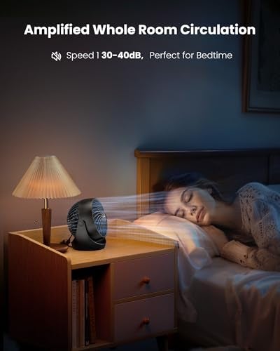 Gaiatop Desk Fan, 5-Inch Portable Electric Table Desktop Air Circulator Fans, Small but Powerful with 3 Speed 360° Adjustable Tilt for Cooling Home Dorm Office Bedroom Bathroom Kitchen, Black - Image 3