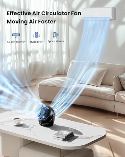 Gaiatop Desk Fan, 5-Inch Portable Electric Table Desktop Air Circulator Fans, Small but Powerful with 3 Speed 360° Adjustable Tilt for Cooling Home Dorm Office Bedroom Bathroom Kitchen, Black - Image 2