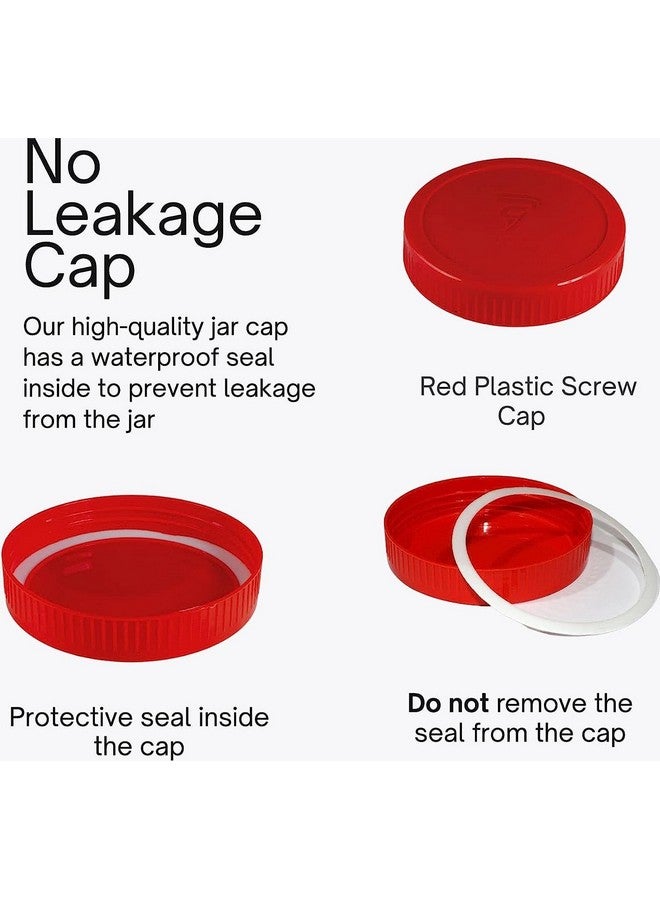 Cloudmart CLOUDMART Yera Glass Round Pickle Clear Jars & Containers(4000ml)||for Kitchen Pantry,Snacks, Masala, Honey, Pickles,Cookies,Dry Fruits,and Coffee Beans Storage||Plastic Red Lid (4kg, Set Of 2)  - Image 5