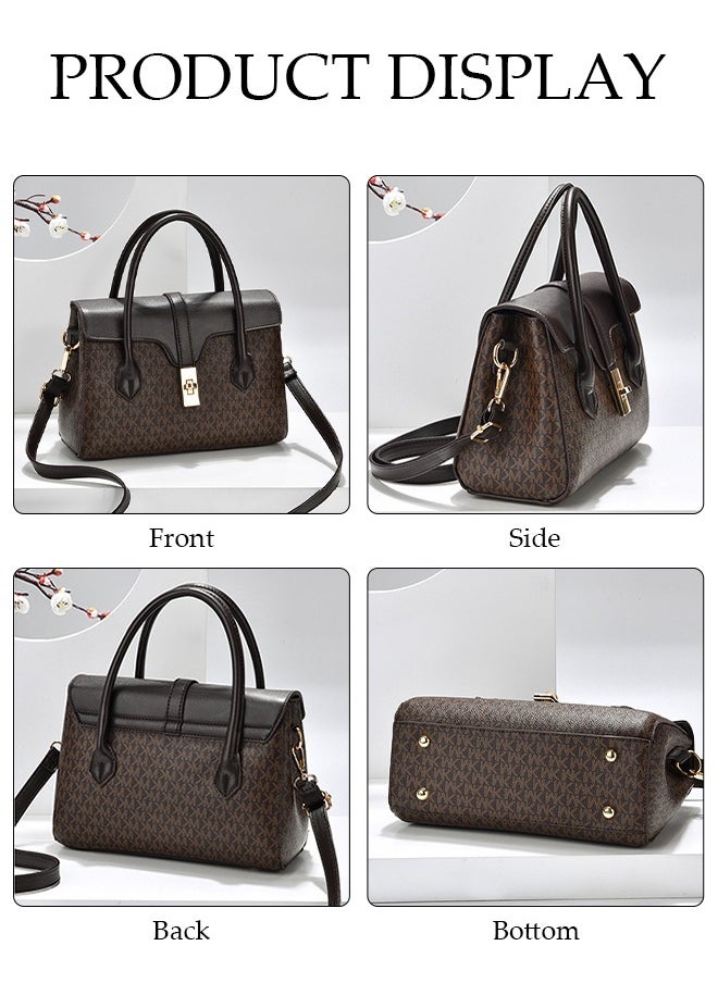 DUNISO - Women's Vintage Tote Bag Handbags with Large Capacity Faux Leather Shoulder Bag Ladies Fashion Designer Satchel Crossbody Bag with Detachable Strap for Ladies - Image 1