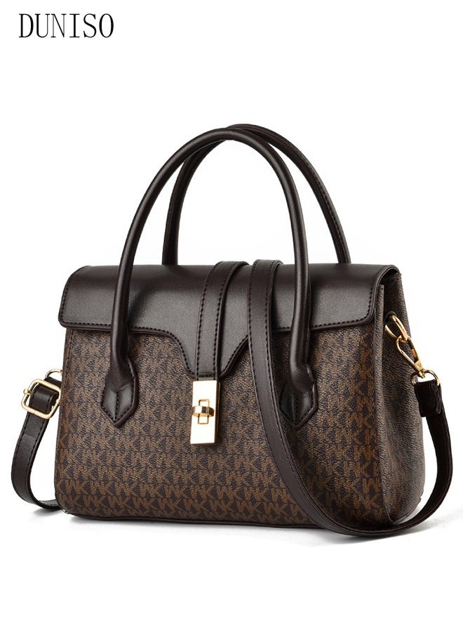 DUNISO - Women's Vintage Tote Bag Handbags with Large Capacity Faux Leather Shoulder Bag Ladies Fashion Designer Satchel Crossbody Bag with Detachable Strap for Ladies - Image 1