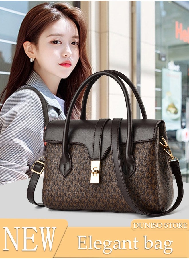 DUNISO - Women's Vintage Tote Bag Handbags with Large Capacity Faux Leather Shoulder Bag Ladies Fashion Designer Satchel Crossbody Bag with Detachable Strap for Ladies - Image 1