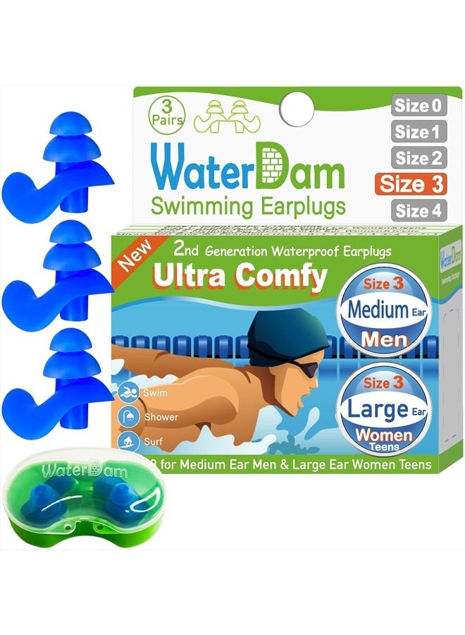 WaterDam سدادات أذن للسباحة مقاومة للماء ومريحة للغاية تمنع أذن السباحين - Image 1