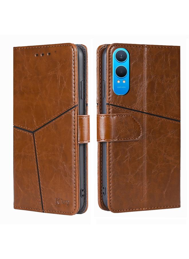 S-TOP Case For OnePlus Nord CE 4 Lite 5G Geometric Stitching Leather Phone Case - Image 1