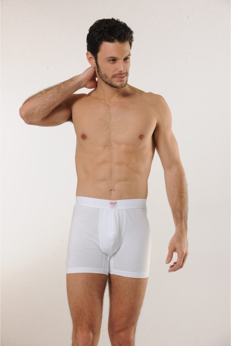 HMD 300 Cotton Lycra Men's Boxer Briefs - White  - Image 1