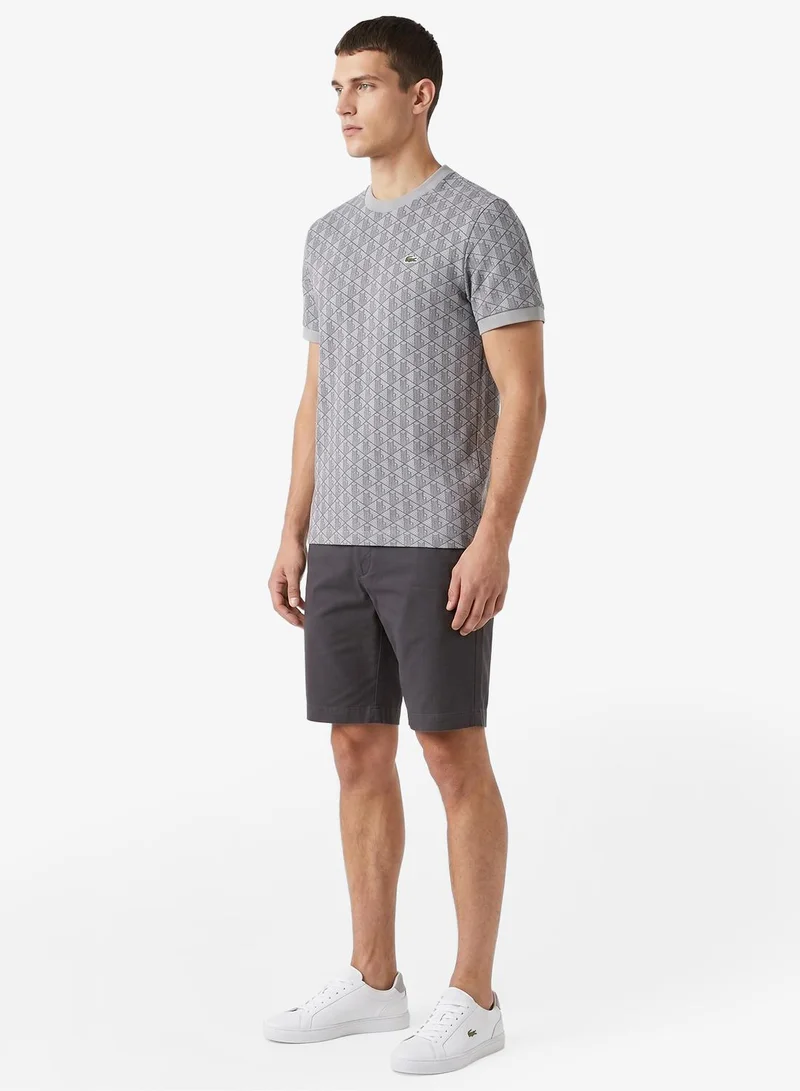 لاكوست Classic Fit Monogram Jacquard T-Shirt