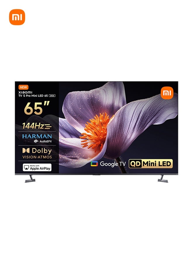Xiaomi TV S Pro Mini LED 65 2026, Smart TV, 4K QD-Mini LED 144Hz Google TV, Dolby Vision, Dolby Atmos, HDR 10+, DTS-X, Harman AudioEFX, Google Assistant, Airplay 2, Low-reflection display L65MB-SME Black - Image 1