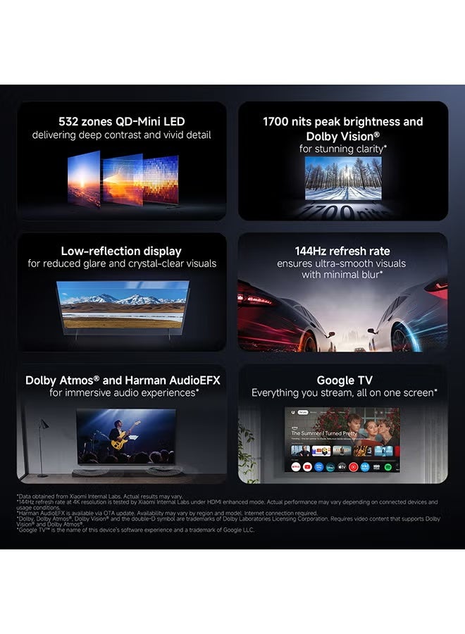 Xiaomi TV S Pro Mini LED 65 2026, Smart TV, 4K QD-Mini LED 144Hz Google TV, Dolby Vision, Dolby Atmos, HDR 10+, DTS-X, Harman AudioEFX, Google Assistant, Airplay 2, Low-reflection display L65MB-SME Black - Image 3