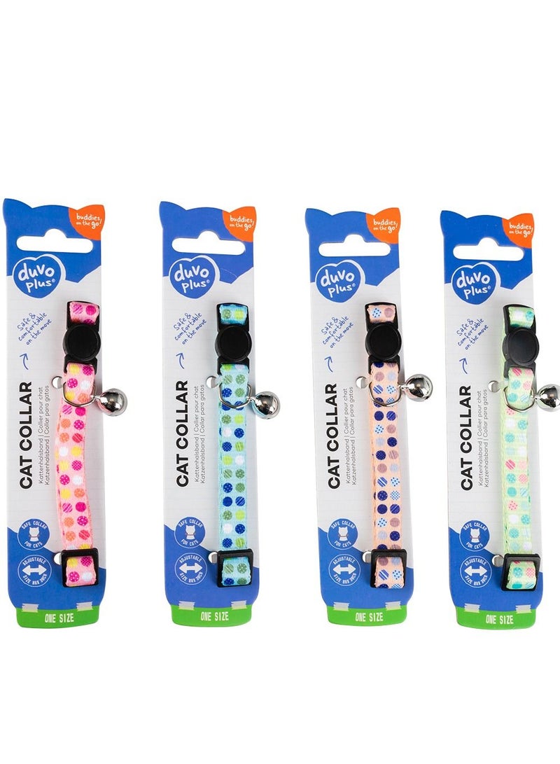 duvo Plus Cat Collar Nylon Mixed Colors Adjustable Size - Image 2