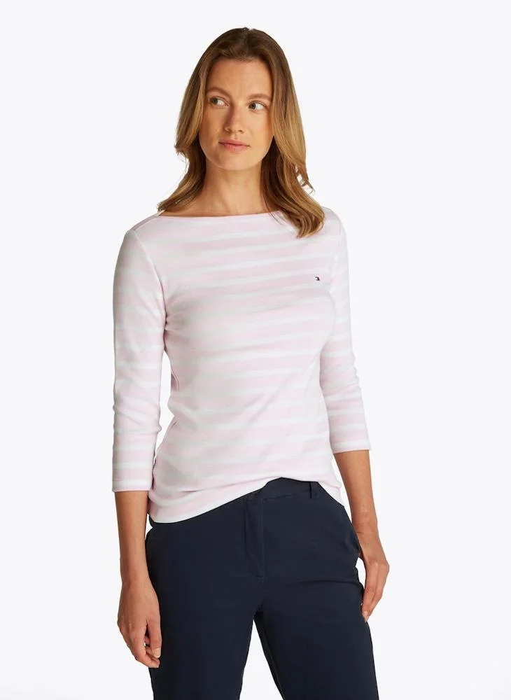 تومي هيلفيغر Striped Crew Neck T-Shirt