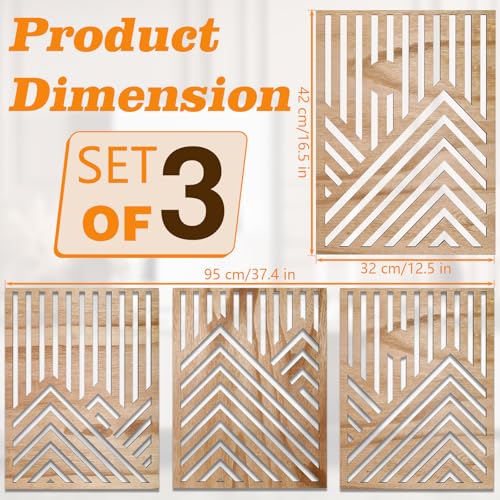 Quxddy 3Pcs Mountain Wall Art, Minimalist Decor Mountain Line Wood Decor for Wall, Landscape Wall Art for Home Decor (kind prevail) - Image 2