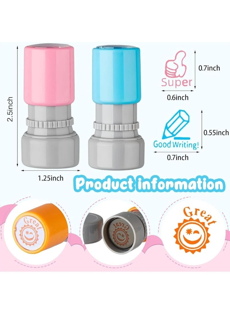 MAOGEDA Wisfunlly 8 Pack Teacher Stamps Self Inking Teacher Stamp Set Picture Stamps for Teachers Motivation Teacher Stamps for Grading Colorful Supplies Stamps for Parent Signature Homework - Image 3
