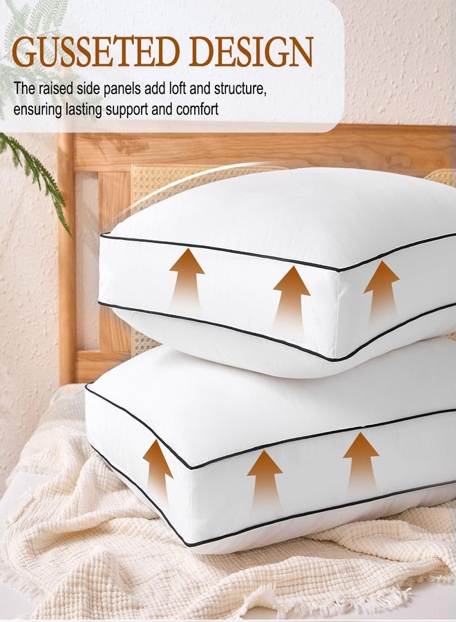 YOUR MOON Natural Wool Pillow King Size, Soft Support Gusseted Bed Pillow for Sleeping, Fluffy Thick Down Alternative Pillows for Side Sleeper, 100% Cotton Cover (White) - Image 2