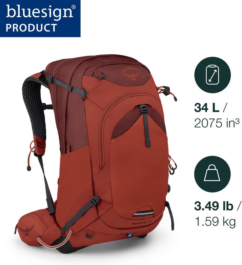 Osprey Manta 34 Hydration Daypack with Reservoir - Black - Image 2
