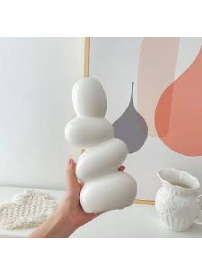 Rocky Medium Spiral Decorative Vase – White – Model E-805 - Image 1