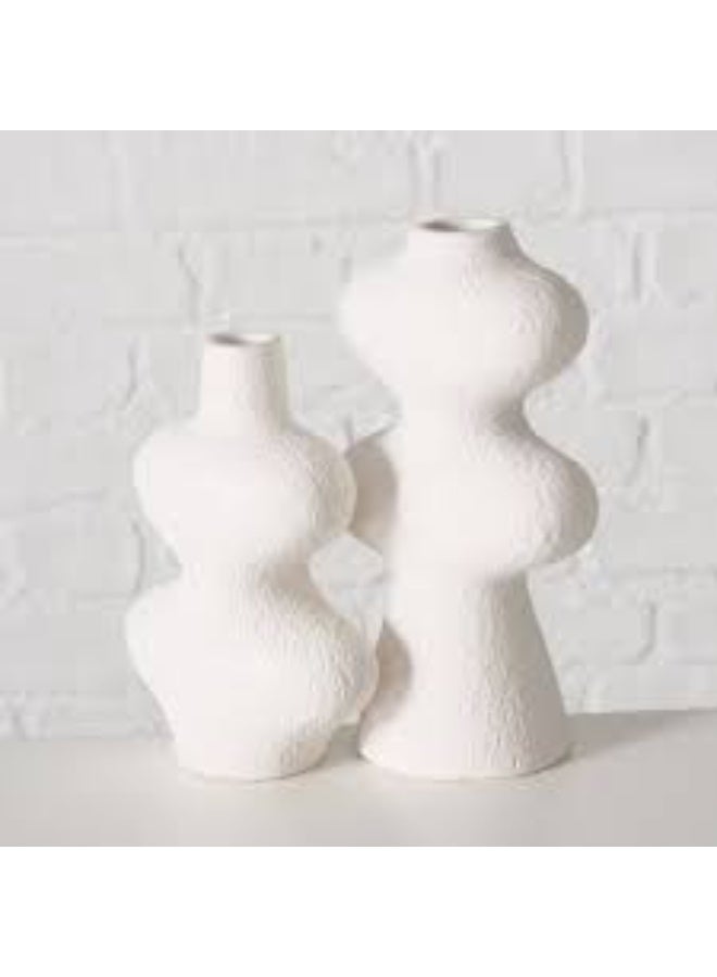 Rocky Medium Spiral Decorative Vase – White – Model E-805 - Image 2