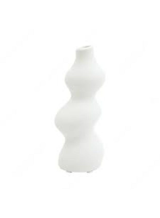 Rocky Medium Spiral Decorative Vase – White – Model E-805 - Image 3