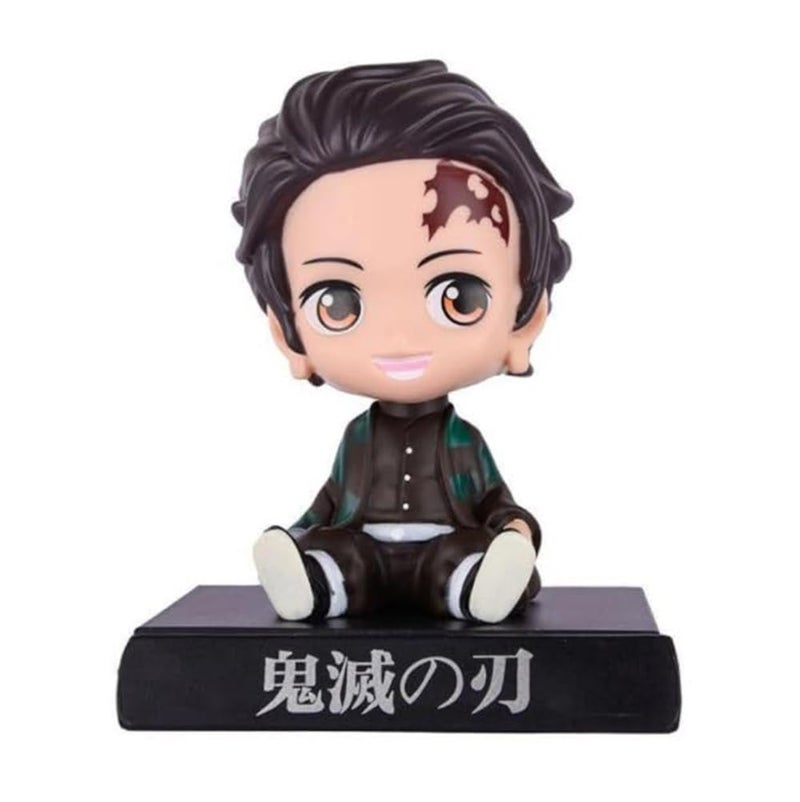 FowWelt Super Hero Action Figure Limited Edition Bobblehead with Mobile Holder for Car Dashboard, Office Desk & Study Table (Tanjiro) - Image 1