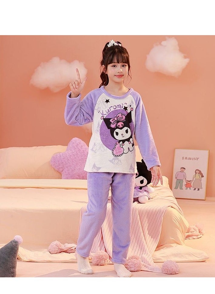 Children's long-sleeved pajamas cartoon set flannel pajamas autumn and winter comfortable home clothes (size: 14 yards; recommended weight 50-60 pounds can be worn) - pzsku/ZF0E46FDB51A45D0CECFDZ/45/_/1732607513/aa9708c0-e42f-49aa-ab51-2e8a13fe9ce6