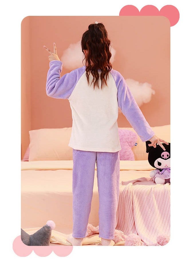 Children's long-sleeved pajamas cartoon set flannel pajamas autumn and winter comfortable home clothes (size: 14 yards; recommended weight 50-60 pounds can be worn) - pzsku/ZF0E46FDB51A45D0CECFDZ/45/_/1732607728/0f8d87f4-208a-4cd7-97f3-3290c81f792d