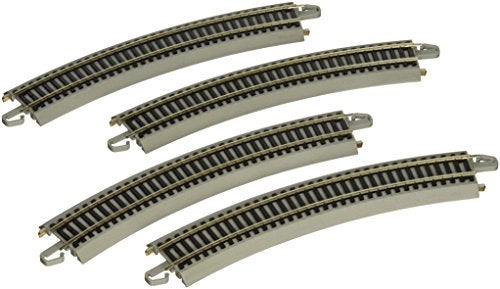 Bachmann Trains EZ TRACK REVERSING 18 RADIUS CURVED 4card NICKEL SILVER Rail With Grey Roadbed HO Scale - Image 1